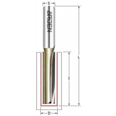 Фреза пазовая Z2/HW/RH D=10,  I=20, L=52, S=8   