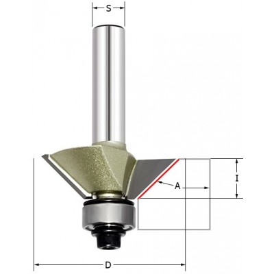 Фреза для снятия фаски 45гр.(нижн.подш.)  Z2/HW/RH D=65  I=26, L=65, S=12