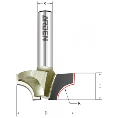 Фреза радиусная "Ovolo"  Z=2 R=8 D=28.6  I=12,7,  L=45,  S=8