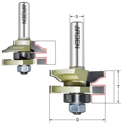 Фреза профильная для плинтусов Z=2, D=44.4, I=18-22, S=12,